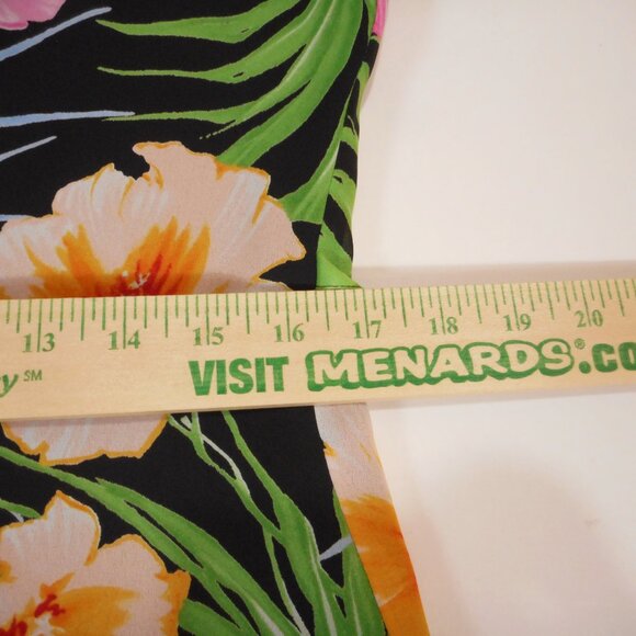 Emma James Tropical Shirt Dress Multicolor size 6P Petite Floral Short Sleeve - Picture 8 of 13